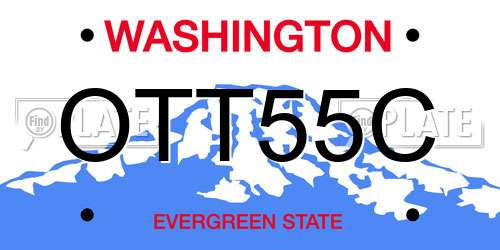 OTT55C Washington License Plate