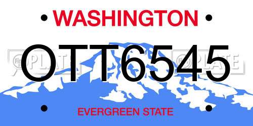 OTT6545 Washington License Plate