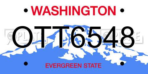 OTT6548 Washington License Plate