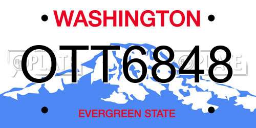 OTT6848 Washington License Plate