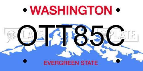 OTT85C Washington License Plate