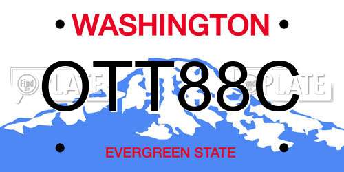 OTT88C Washington License Plate