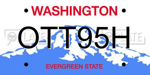 OTT95H Washington License Plate