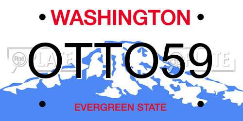 OTTO59 Washington License Plate