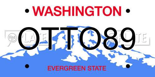 OTTO89 Washington License Plate