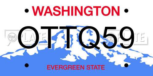 OTTQ59 Washington License Plate