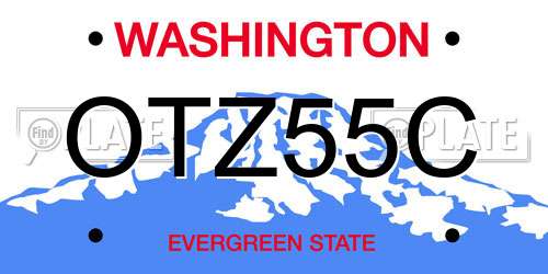 OTZ55C Washington License Plate