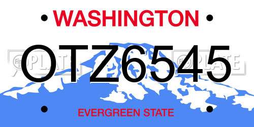 OTZ6545 Washington License Plate