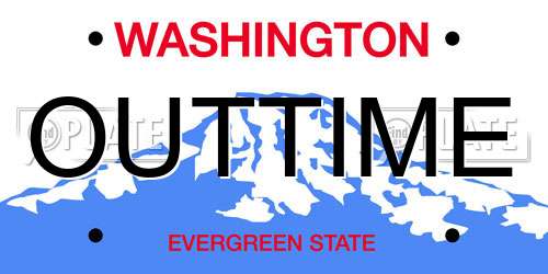 OUTTIME Washington License Plate