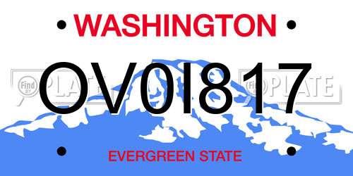 OV0I817 Washington License Plate