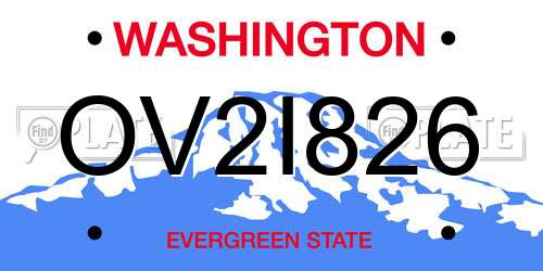 OV2I826 Washington License Plate