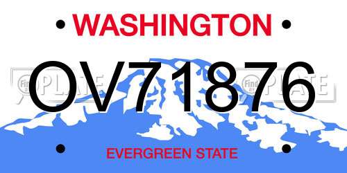 OV71876 Washington License Plate