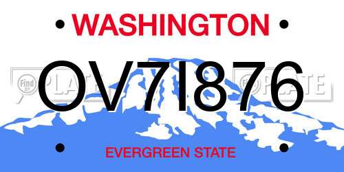 OV7I876 Washington License Plate