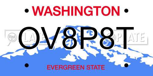OV8P8T Washington License Plate
