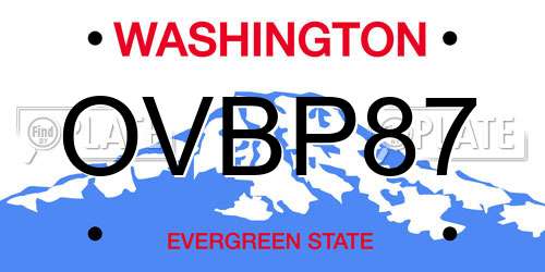OVBP87 Washington License Plate