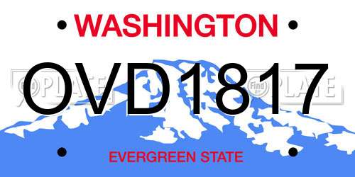 OVD1817 Washington License Plate