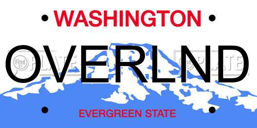OVERLND Washington License Plate