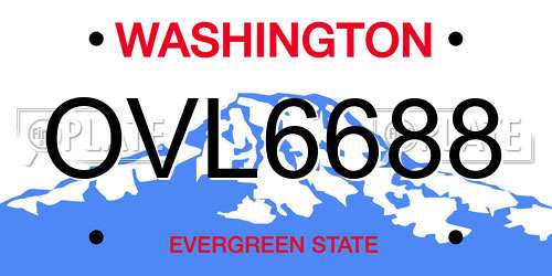 OVL6688 Washington License Plate