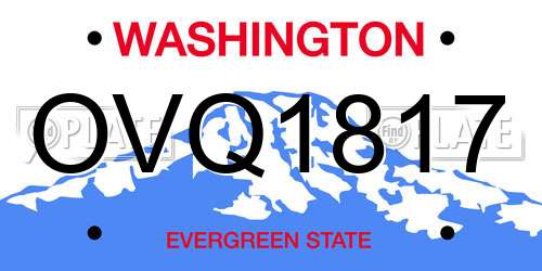 OVQ1817 Washington License Plate