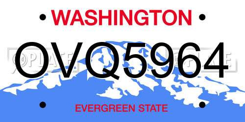 OVQ5964 Washington License Plate