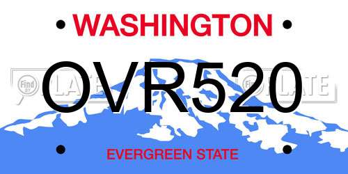 OVR520 Washington License Plate