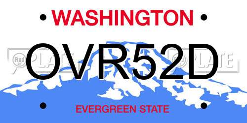 OVR52D Washington License Plate