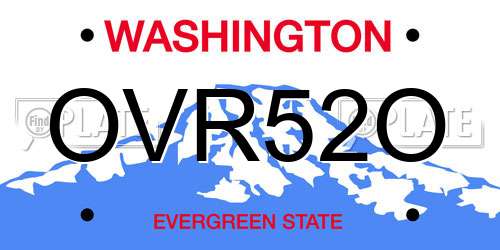 OVR52O Washington License Plate