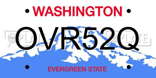 OVR52Q Washington License Plate