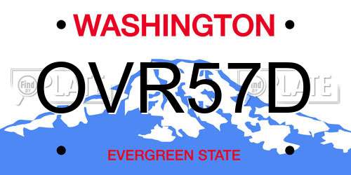 OVR57D Washington License Plate