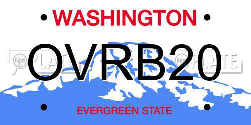 OVRB20 Washington License Plate