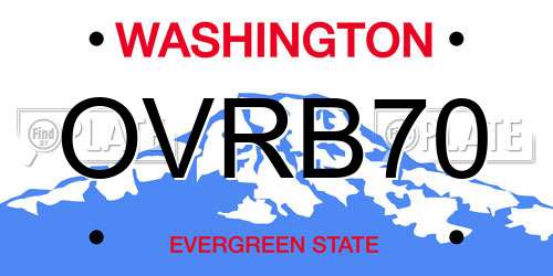 OVRB70 Washington License Plate