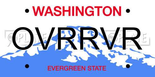 OVRRVR Washington License Plate