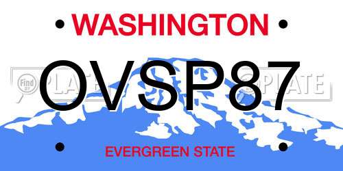 OVSP87 Washington License Plate