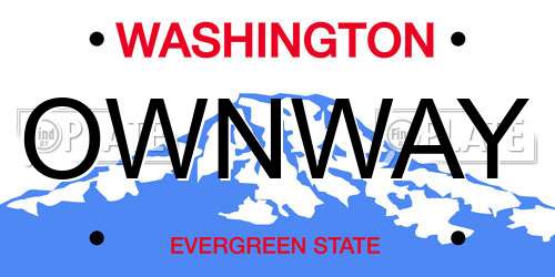 OWNWAY Washington License Plate