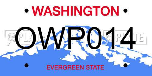 OWP014 Washington License Plate
