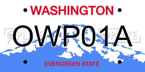 OWP01A Washington License Plate