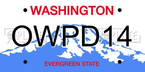 OWPD14 Washington License Plate