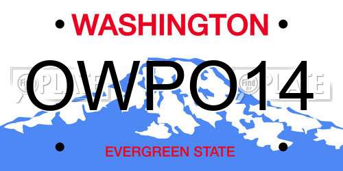 OWPO14 Washington License Plate