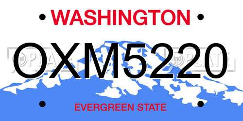 OXM5220 Washington License Plate