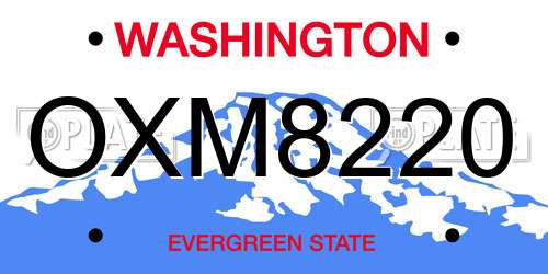 OXM8220 Washington License Plate