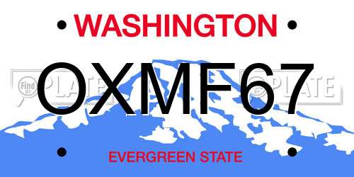 OXMF67 Washington License Plate