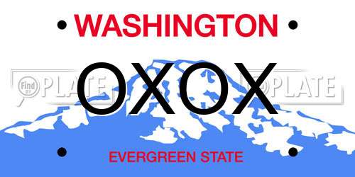 OXOX Washington License Plate