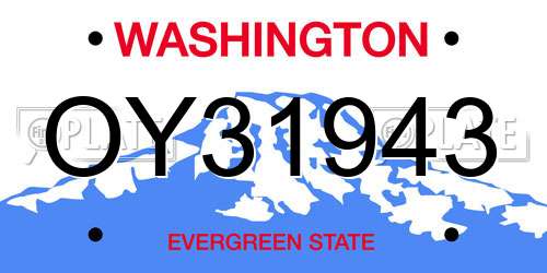 OY31943 Washington License Plate