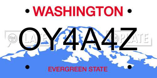 OY4A4Z Washington License Plate