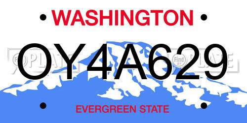 OY4A629 Washington License Plate