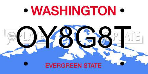 OY8G8T Washington License Plate