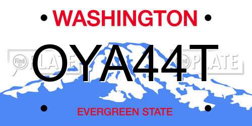 OYA44T Washington License Plate