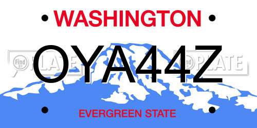 OYA44Z Washington License Plate
