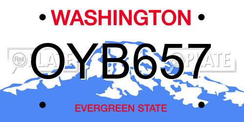 OYB657 Washington License Plate