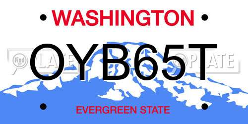 OYB65T Washington License Plate